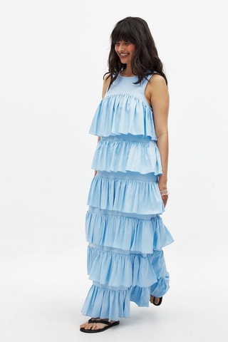Abito con volant - Azzurro