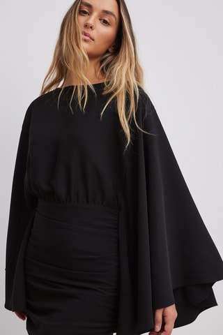 Vestido drapeado - Negro