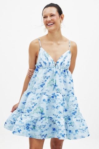 Abito con volant - Azzurro