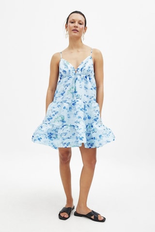 Abito con volant - Azzurro