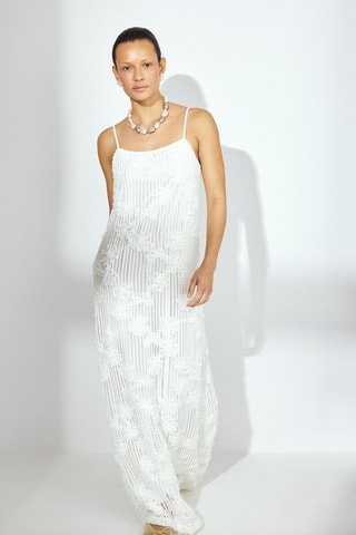 Abito lungo in pizzo - Bianco