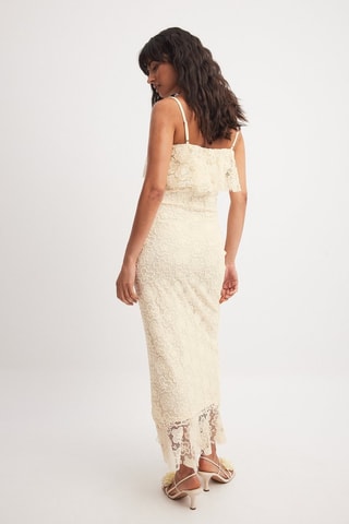 Abito lungo in pizzo - Ecrù