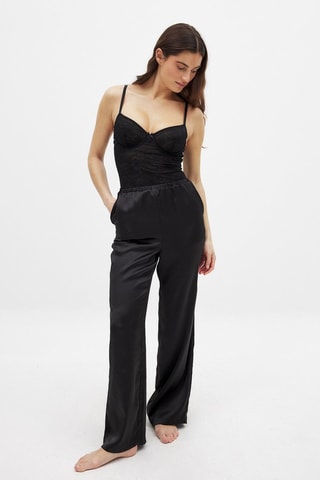 Body tanga in pizzo - Nero