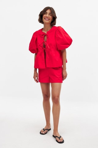 Shorts a vita alta - Rosso