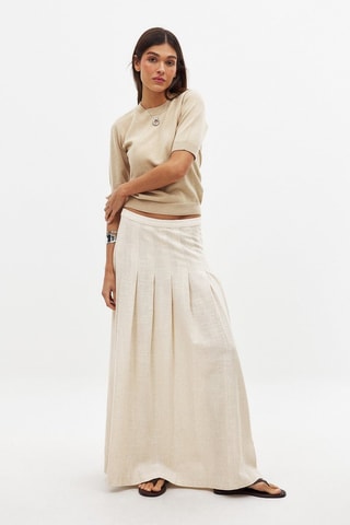 Gonna plissé - Beige