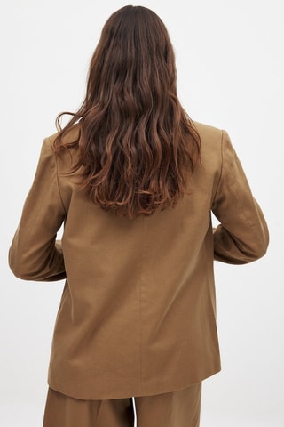 Blazer regular in lino - Beige scuro