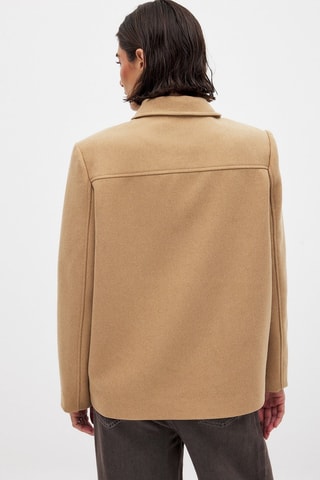 Giacca oversize in lana - Cammello