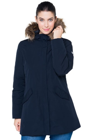 Parka à capuche Mathilde - Marron et bleu