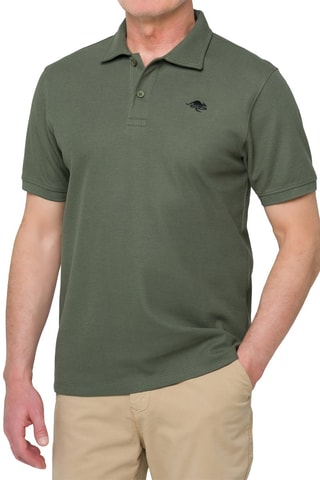 Polo regular - Kaki et noir