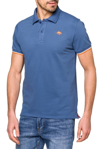 Polo Lizard - Blanc, bleu et orange