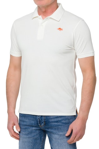 Polo regular - Blanc et orange