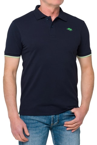 Polo regular - Bleu marine et vert