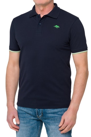 Polo regular - Bleu marine et vert