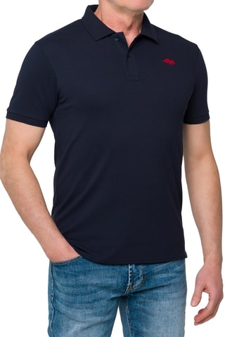 Polo regular - Bleu marine et rouge