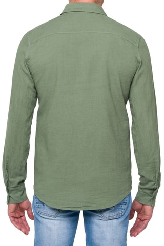 Chemise regular en lin - Kaki