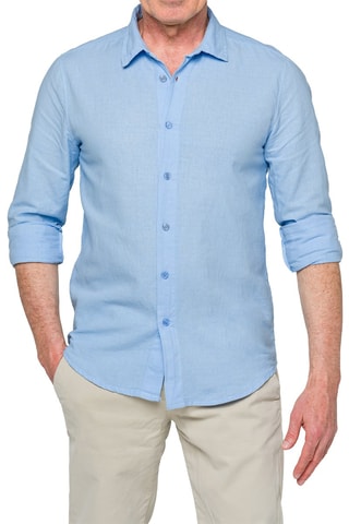 Chemise regular en lin - Bleu clair