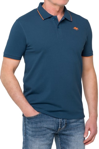 Polo regular - Bleu et orange