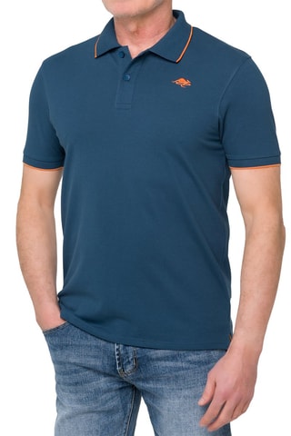 Polo regular - Bleu et orange
