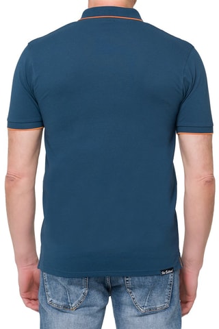 Polo regular - Bleu et orange