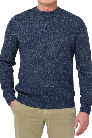 Pull regular en laine et mohair Alaska - Bleu et gris