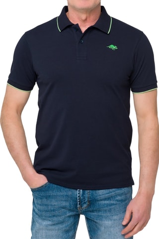 Polo regular - Bleu marine et vert