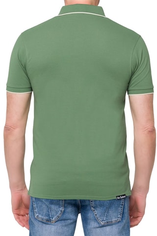 Polo regular - Vert et beige