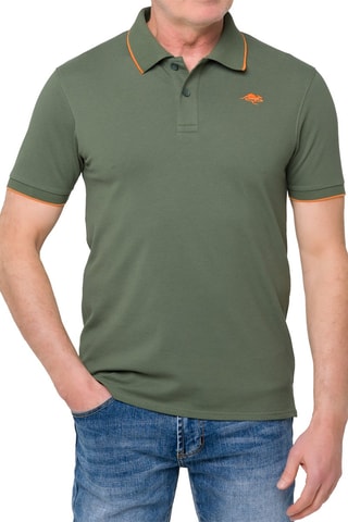 Polo regular - Kaki et orange