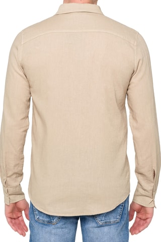 Chemise regular en lin Saunders - Beige
