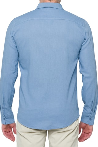 Chemise regular en lin Saunders - Bleu clair