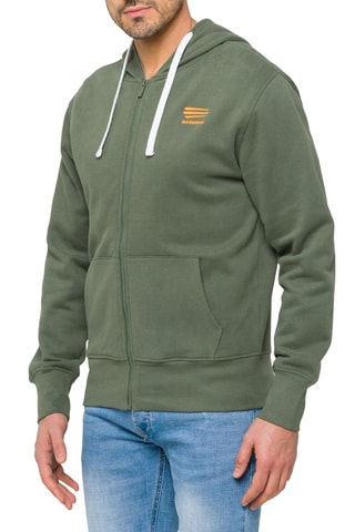 Sweat regular à capuche Waisai - Kaki et orange