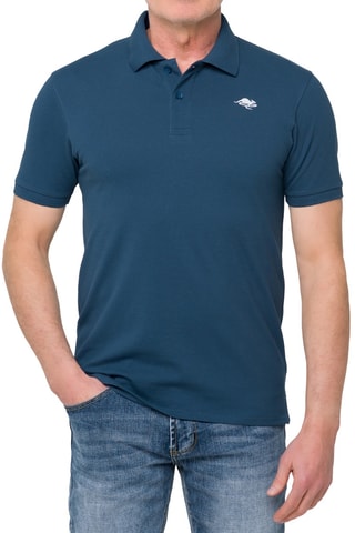 Polo regular Stoney - Blanc et bleu