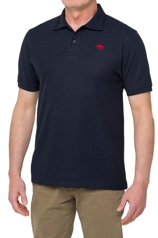 Polo regular Kitami - Bleu marine et rouge