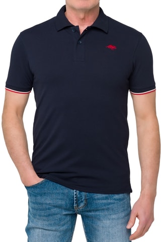 Polo regular Lizard - Bleu marine et rouge