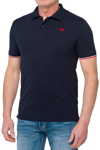 Polo regular Lizard - Bleu marine et rouge