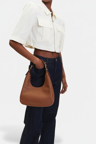 Sac porté épaule en cuir - Marron