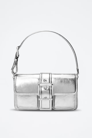 Leren Handtas - Zilverkleurig