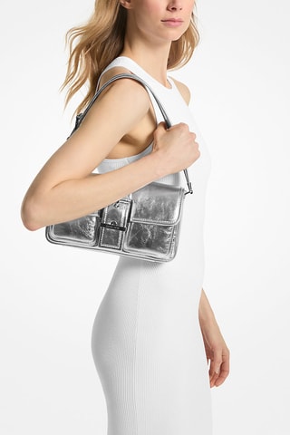 Leren Handtas - Zilverkleurig