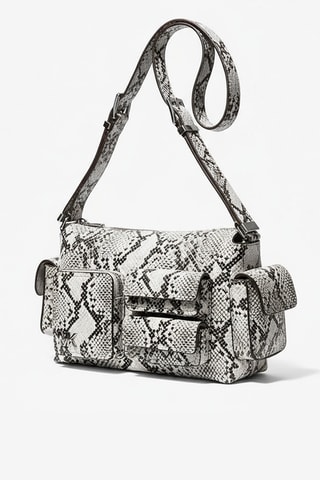 Bandolera de piel - Gris