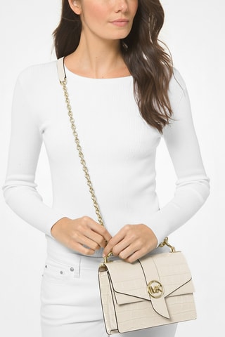 Sac bandoulière en cuir - Crème