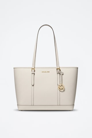 Bolso shopper de piel - Crema