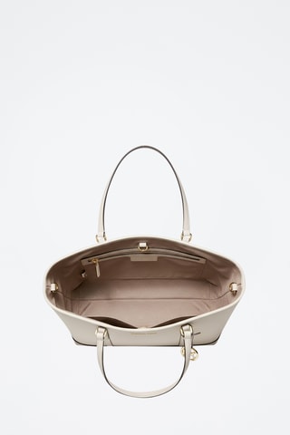 Bolso shopper de piel - Crema