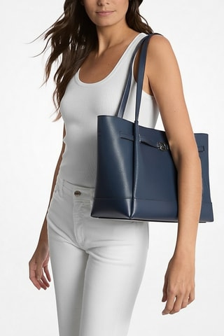 Cabas en cuir - Bleu marine