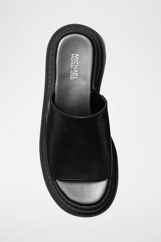 Mules plateformes en cuir - Noir