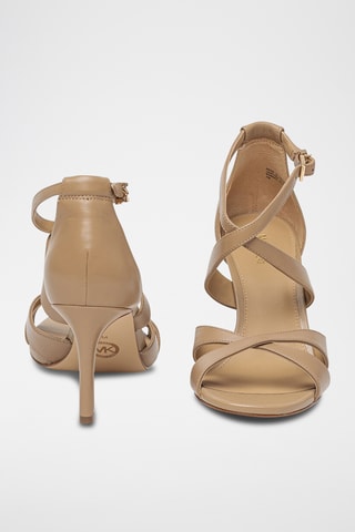 Sandales à talons en cuir - Camel