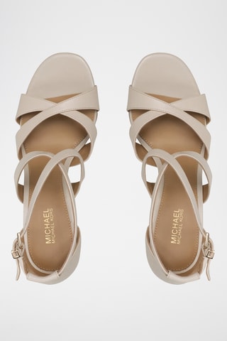 Sandales à talons en cuir - Crème