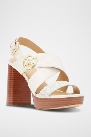 Sandales à talons en cuir - Blanc