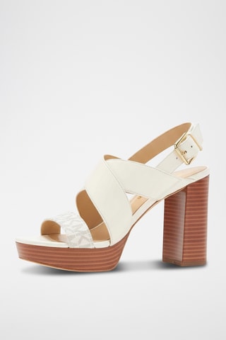 Sandales à talons en cuir - Blanc