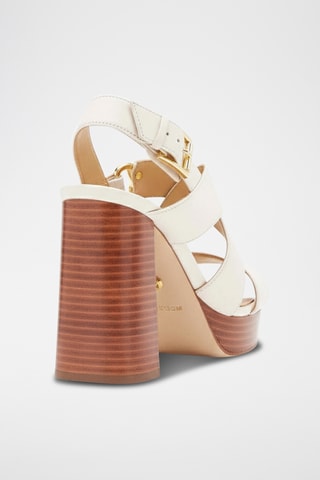 Sandales à talons en cuir - Blanc