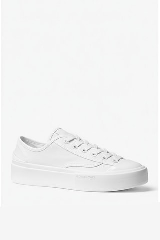 Tennis plateformes en lin - Blanc