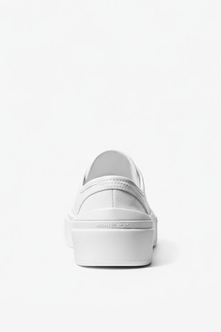 Tennis plateformes en lin - Blanc